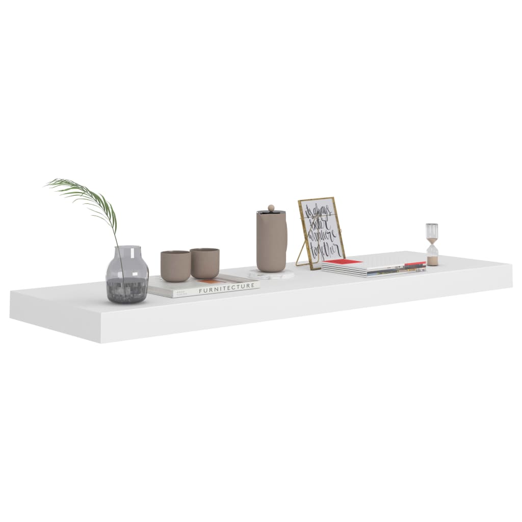 vidaXL Rafturi de perete suspendate, 2 buc., alb, 80x23,5x3,8 cm, MDF vidaXL Rafturi de perete suspendate, 2 buc., alb, 80x23,5x3,8 cm, MDF