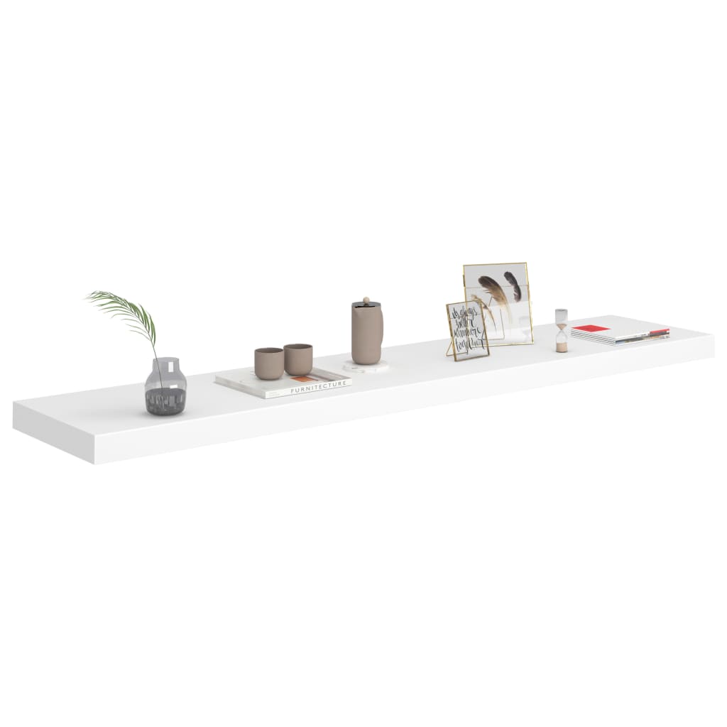 vidaXL Rafturi de perete suspendate, 2 buc., alb, 120x23,5x3,8 cm, MDF vidaXL Rafturi de perete suspendate, 2 buc., alb, 120x23,5x3,8 cm, MDF