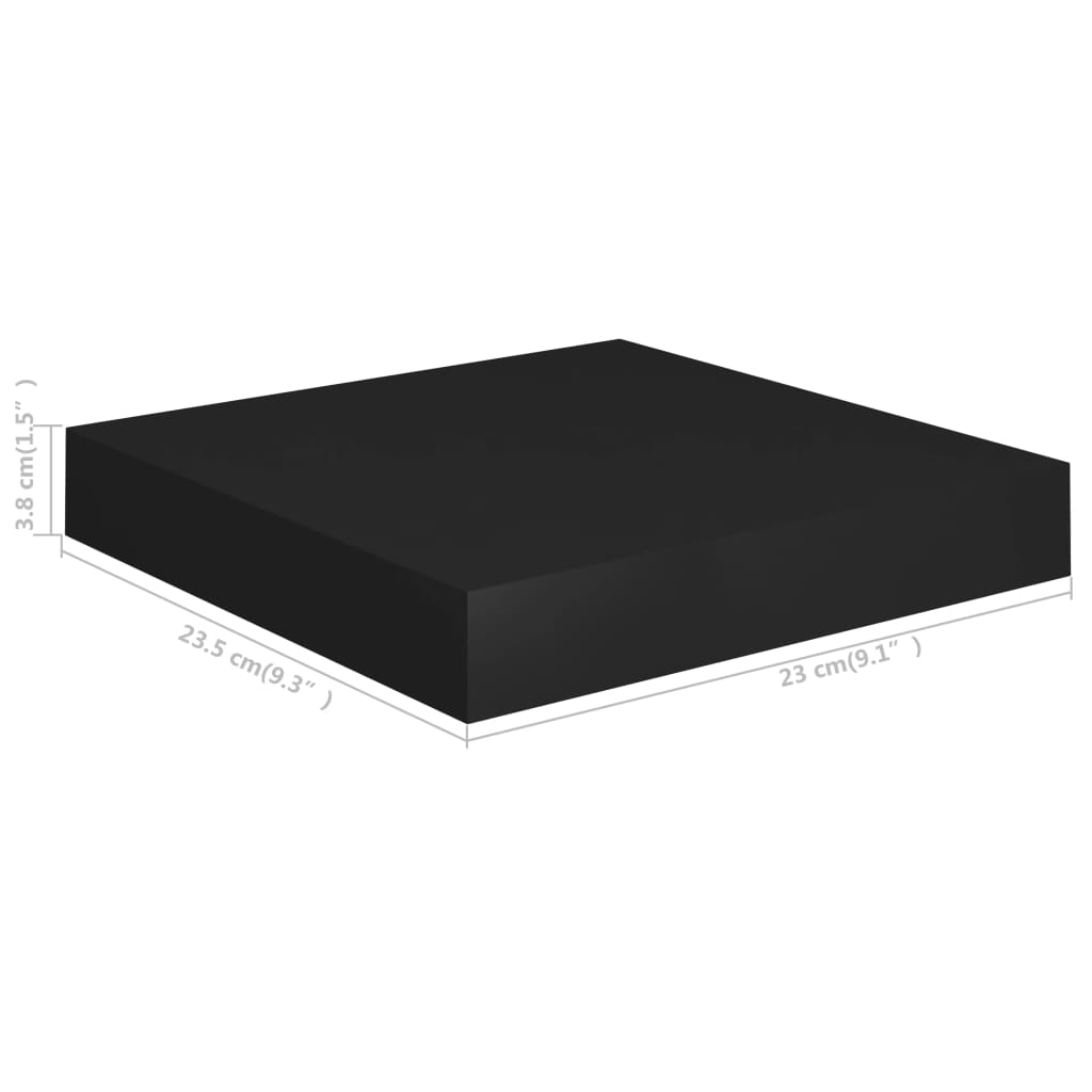 vidaXL Raft de perete suspendat, negru, 23x23,5x3,8 cm, MDF vidaXL Raft de perete suspendat, negru, 23x23,5x3,8 cm, MDF