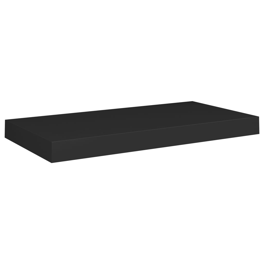 vidaXL Rafturi de perete suspendate, 2 buc., negru, 50x23x3,8 cm, MDF