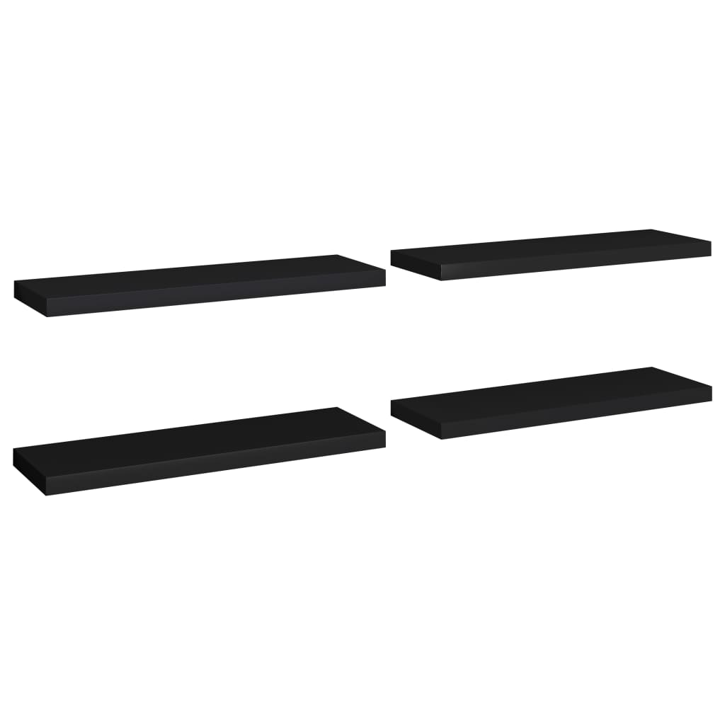 vidaXL Rafturi de perete, 4 buc., negru, 80 x 23,5 x 3,8 cm, MDF vidaXL Rafturi de perete, 4 buc., negru, 80 x 23,5 x 3,8 cm, MDF