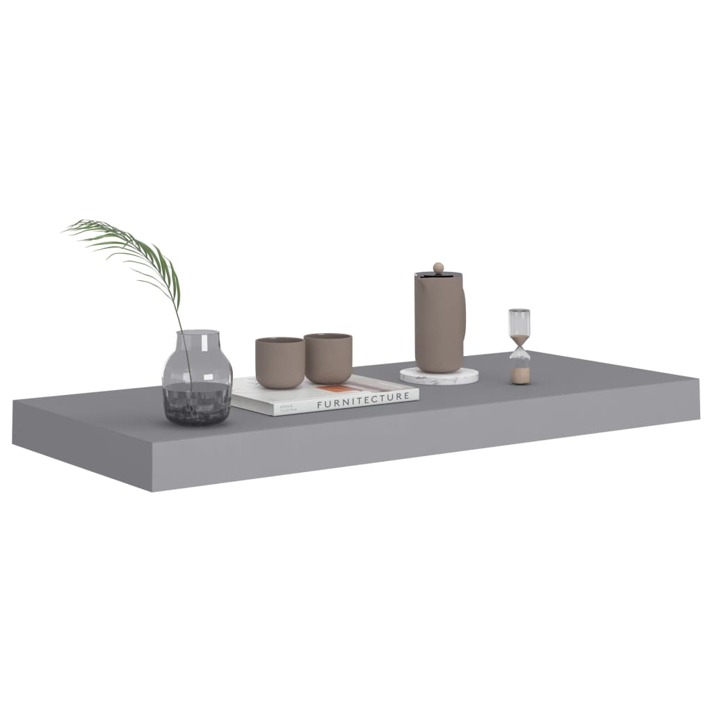 vidaXL Raft de perete suspendat, gri, 60x23,5x3,8 cm, MDF