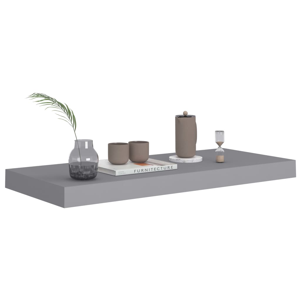 vidaXL Rafturi de perete, 4 buc., gri, 60 x 23,5 x 3,8 cm, MDF