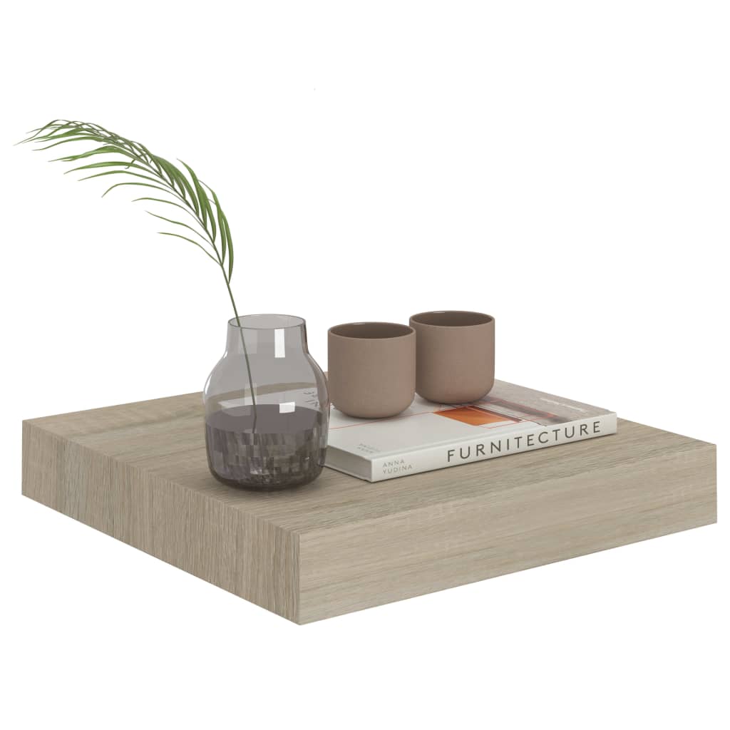 vidaXL Rafturi perete suspendate, 2 buc., stejar, 23x23,5x3,8 cm, MDF