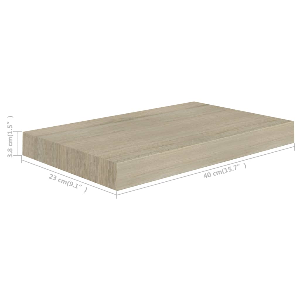 vidaXL Raft de perete suspendat, stejar, 40x23x3,8 cm, MDF vidaXL Raft de perete suspendat, stejar, 40x23x3,8 cm, MDF