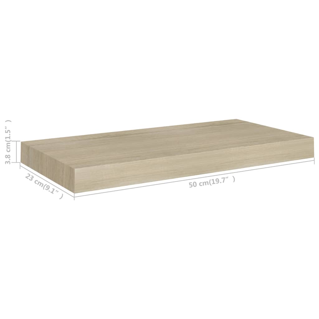 vidaXL Raft de perete suspendat, stejar, 50x23x3,8 cm, MDF