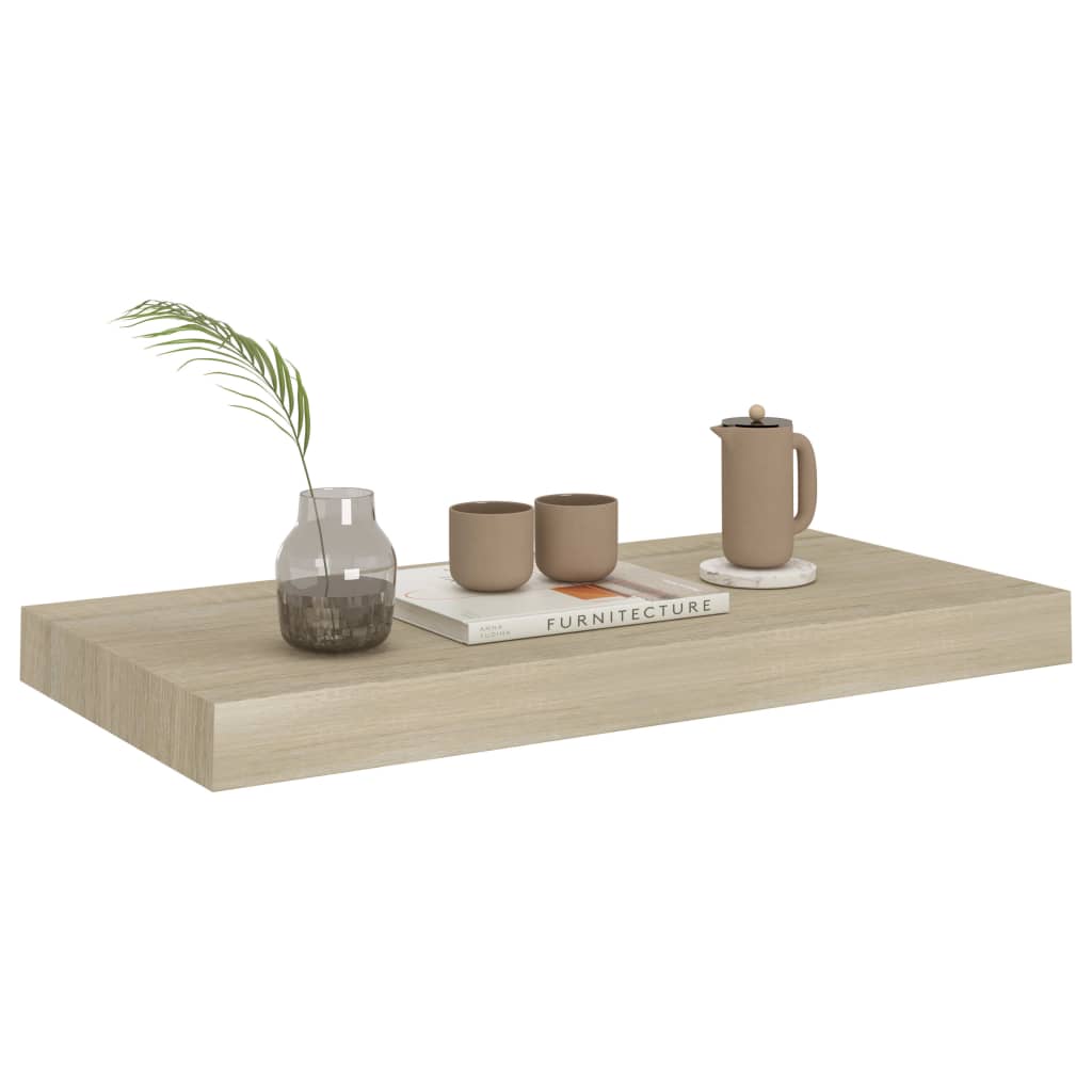 vidaXL Rafturi de perete suspendate, 4 buc., stejar, 50x23x3,8 cm, MDF vidaXL Rafturi de perete suspendate, 4 buc., stejar, 50x23x3,8 cm, MDF