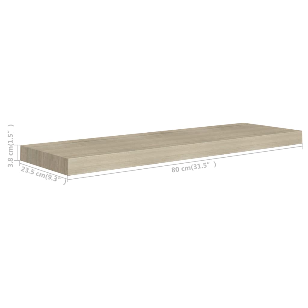 vidaXL Raft de perete suspendat, stejar, 80x23,5x3,8 cm, MDF