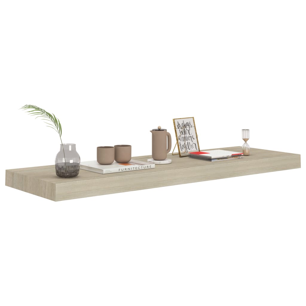 vidaXL Rafturi de perete suspendate 2 buc., stejar, 80x23,5x3,8 cm MDF vidaXL Rafturi de perete suspendate 2 buc., stejar, 80x23,5x3,8 cm MDF