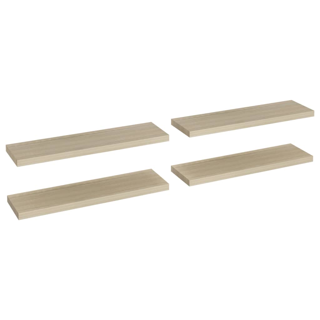 vidaXL Rafturi de perete suspendate 4 buc. stejar, 90x23,5x3,8 cm, MDF vidaXL Rafturi de perete suspendate 4 buc. stejar, 90x23,5x3,8 cm, MDF
