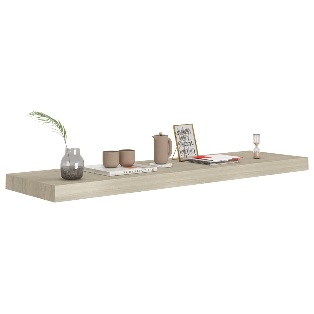 vidaXL Rafturi de perete suspendate 4 buc. stejar, 90x23,5x3,8 cm, MDF vidaXL Rafturi de perete suspendate 4 buc. stejar, 90x23,5x3,8 cm, MDF