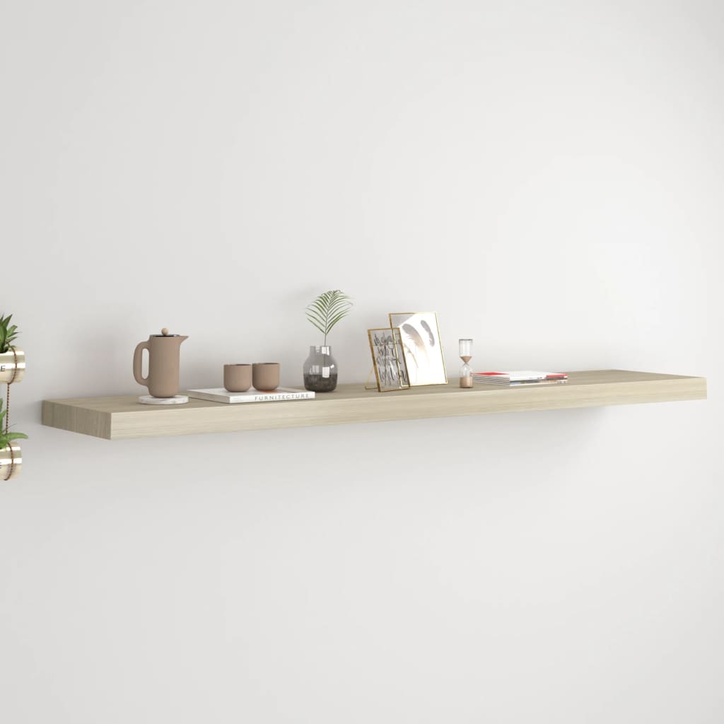 vidaXL Raft de perete suspendat, stejar, 120x23,5x3,8 cm, MDF