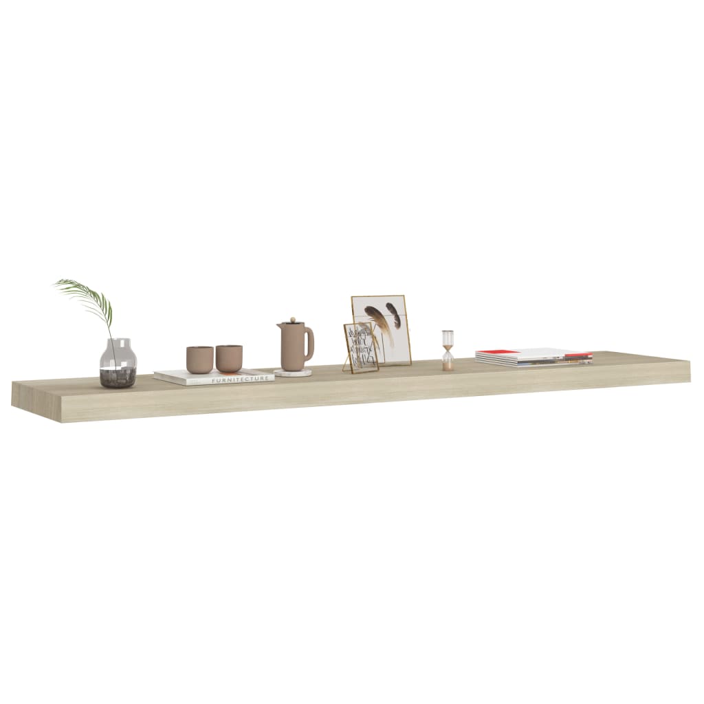 vidaXL Rafturi perete suspendate, 4 buc., stejar, 120x23,5x3,8 cm, MDF