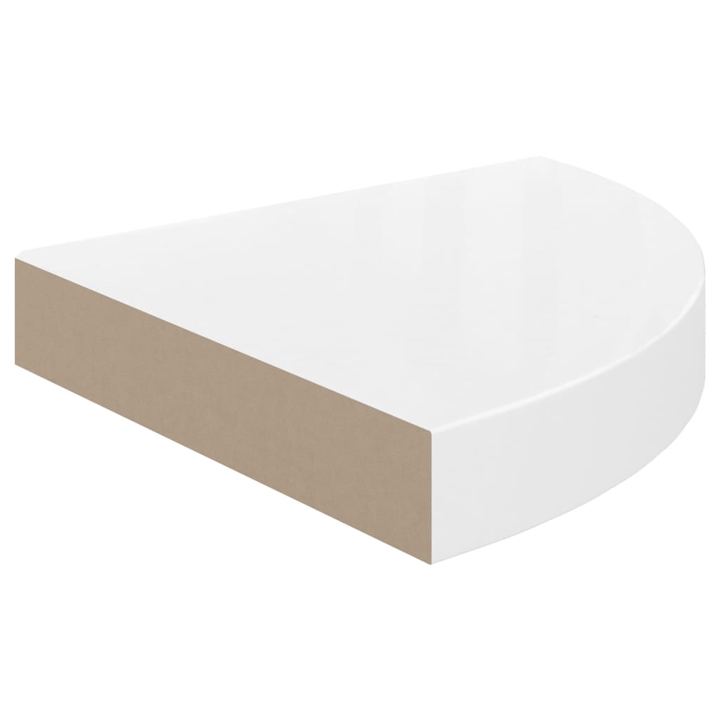 vidaXL Rafturi colț perete, 2 buc., alb extralucios, 25x25x3,8 cm, MDF vidaXL Rafturi colț perete, 2 buc., alb extralucios, 25x25x3,8 cm, MDF
