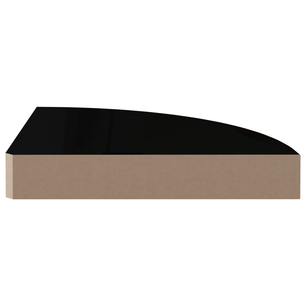 vidaXL Rafturi colț perete, 2 buc., negru extralucios 25x25x3,8 cm MDF vidaXL Rafturi colț perete, 2 buc., negru extralucios 25x25x3,8 cm MDF