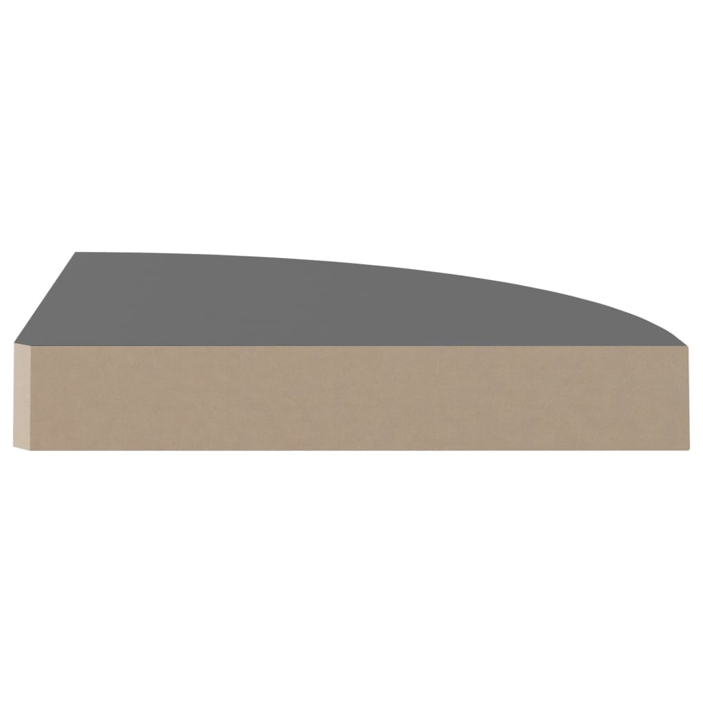 vidaXL Rafturi colț perete, 4 buc., gri extralucios, 25x25x3,8 cm, MDF vidaXL Rafturi colț perete, 4 buc., gri extralucios, 25x25x3,8 cm, MDF