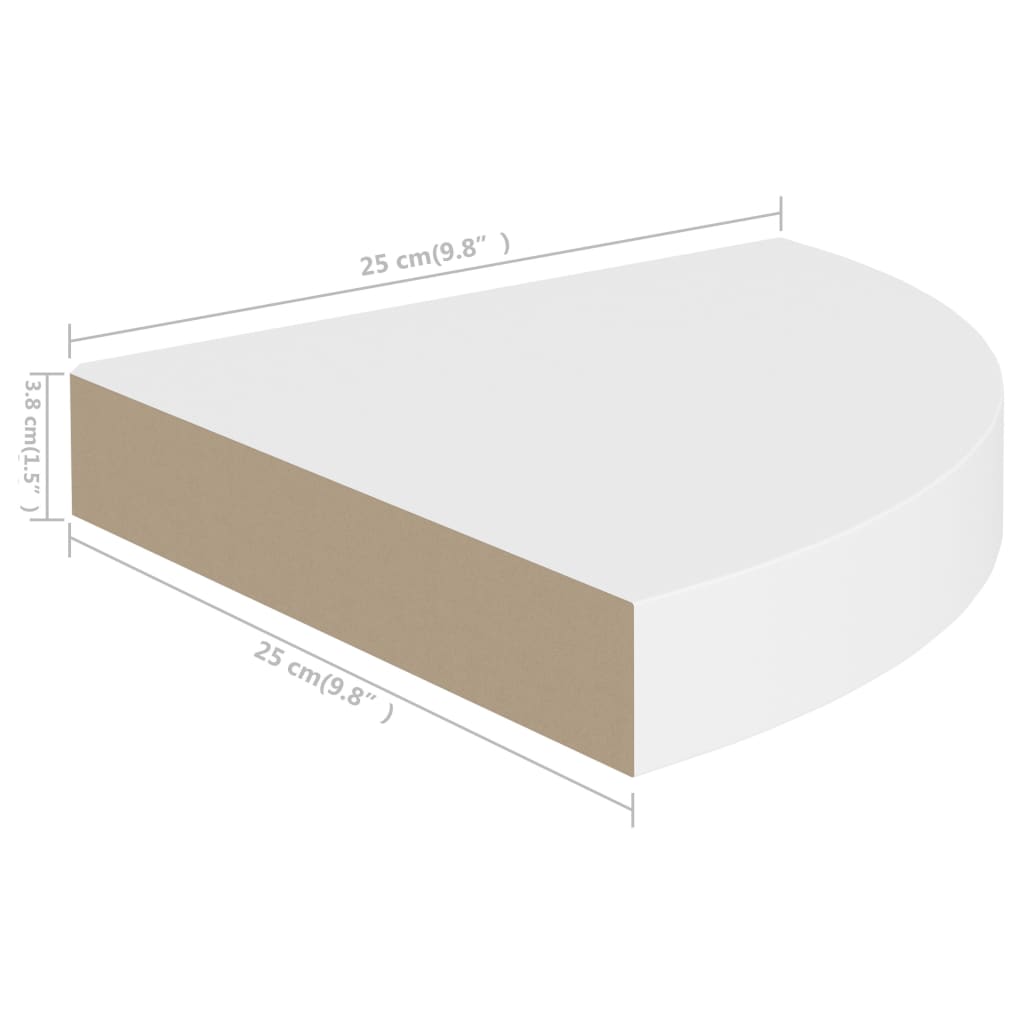 vidaXL Rafturi colțar de perete, 2 buc., alb, 25 x 25 x 3,8 cm, MDF vidaXL Rafturi colțar de perete, 2 buc., alb, 25 x 25 x 3,8 cm, MDF