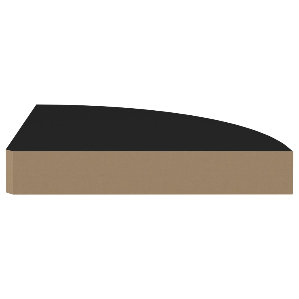 vidaXL Raft de colț suspendat, negru, 25x25x3,8 cm, MDF vidaXL Raft de colț suspendat, negru, 25x25x3,8 cm, MDF