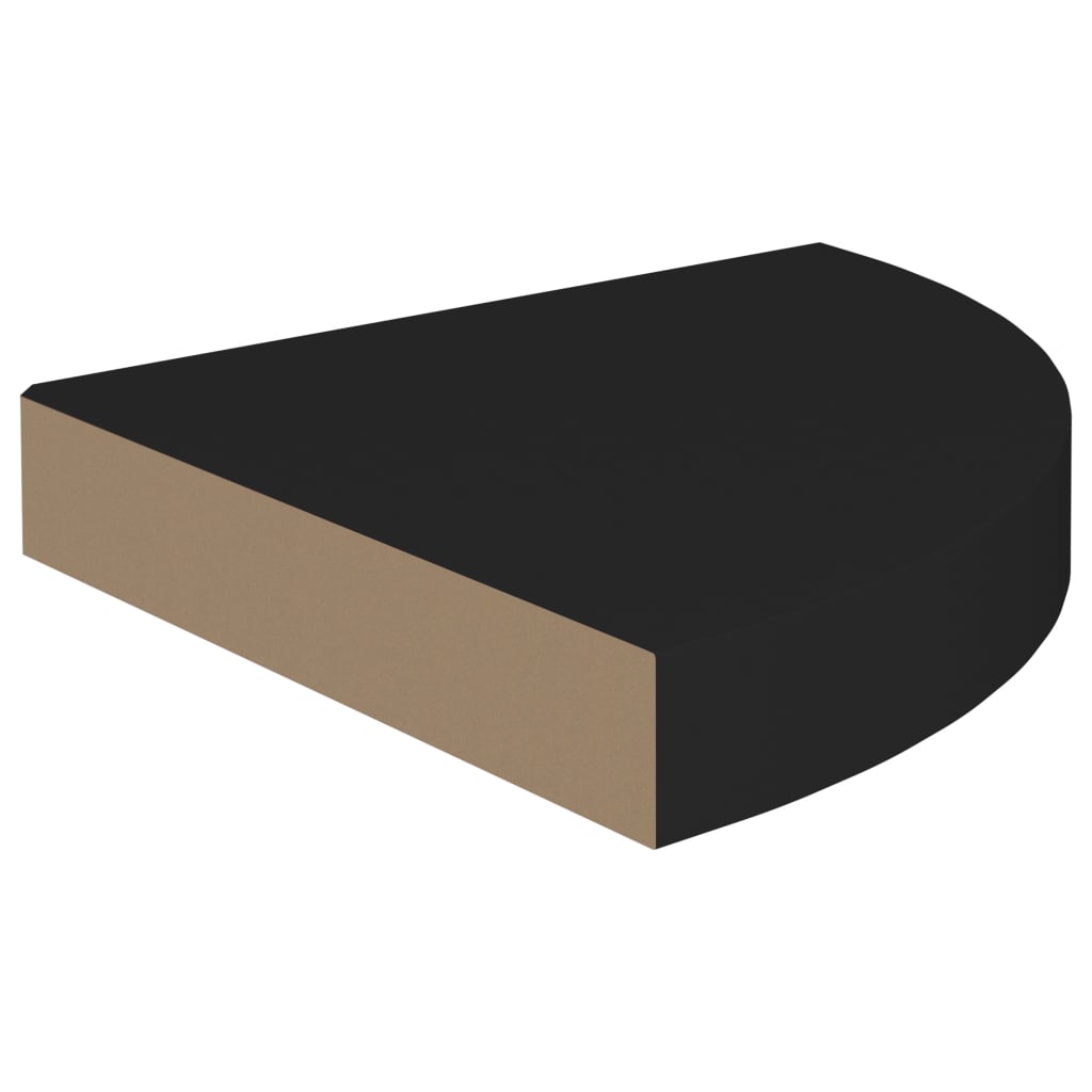 vidaXL Rafturi colț de perete, 2 buc., negru, 25x25x3,8 cm, MDF vidaXL Rafturi colț de perete, 2 buc., negru, 25x25x3,8 cm, MDF