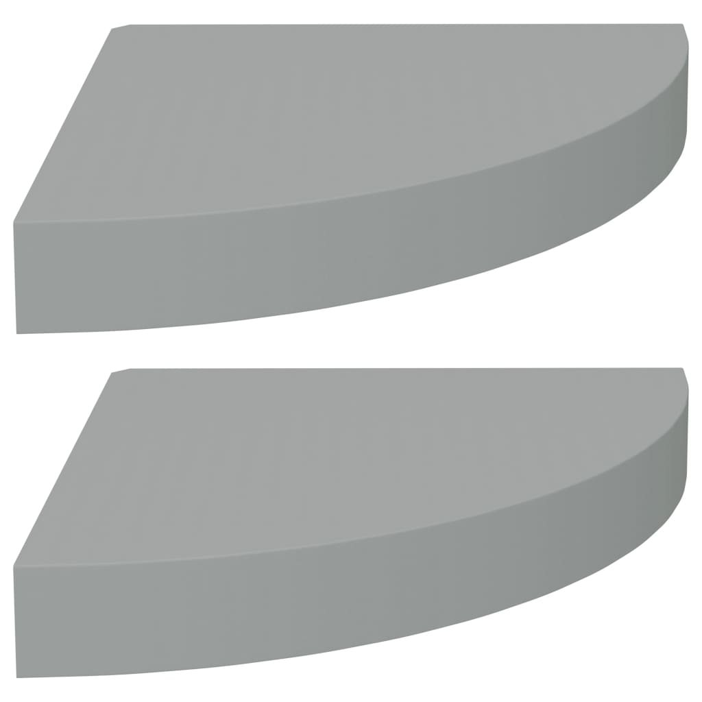 vidaXL Rafturi colțar de perete, 2 buc., gri, 25 x 25 x 3,8 cm, MDF vidaXL Rafturi colțar de perete, 2 buc., gri, 25 x 25 x 3,8 cm, MDF