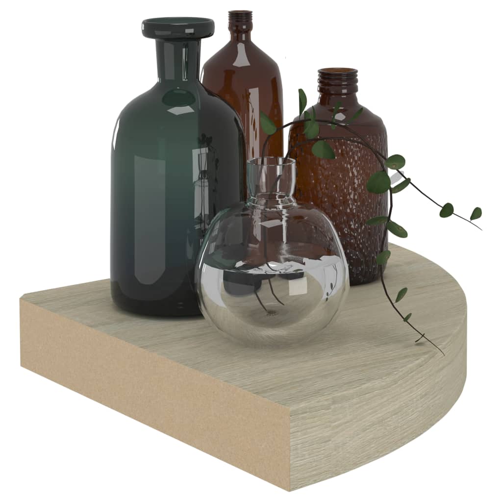 vidaXL Raft colțar de perete, stejar, 25 x 25 x 3,8 cm, MDF