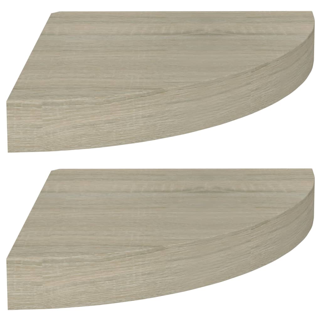 vidaXL Rafturi colț de perete, 2 buc., stejar, 25 x 25 x 3,8 cm, MDF vidaXL Rafturi colț de perete, 2 buc., stejar, 25 x 25 x 3,8 cm, MDF