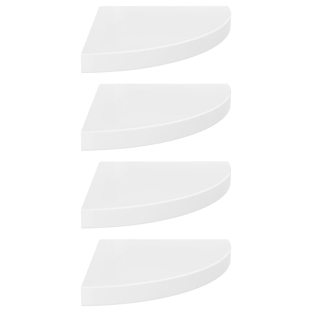 vidaXL Colțare suspendate, 4 buc., alb extralucios, 35x35x3,8 cm, MDF vidaXL Colțare suspendate, 4 buc., alb extralucios, 35x35x3,8 cm, MDF