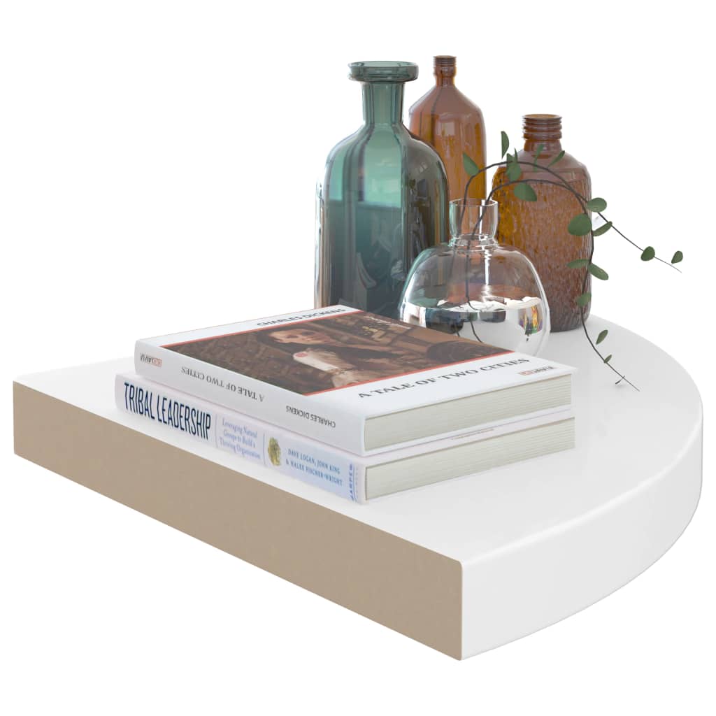 vidaXL Colțare suspendate, 4 buc., alb extralucios, 35x35x3,8 cm, MDF vidaXL Colțare suspendate, 4 buc., alb extralucios, 35x35x3,8 cm, MDF