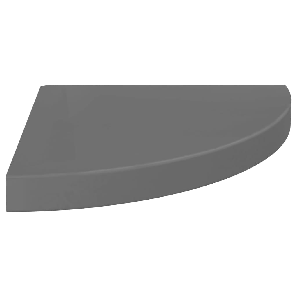 vidaXL Rafturi colț perete, 2 buc., gri extralucios, 35x35x3,8 cm, MDF vidaXL Rafturi colț perete, 2 buc., gri extralucios, 35x35x3,8 cm, MDF