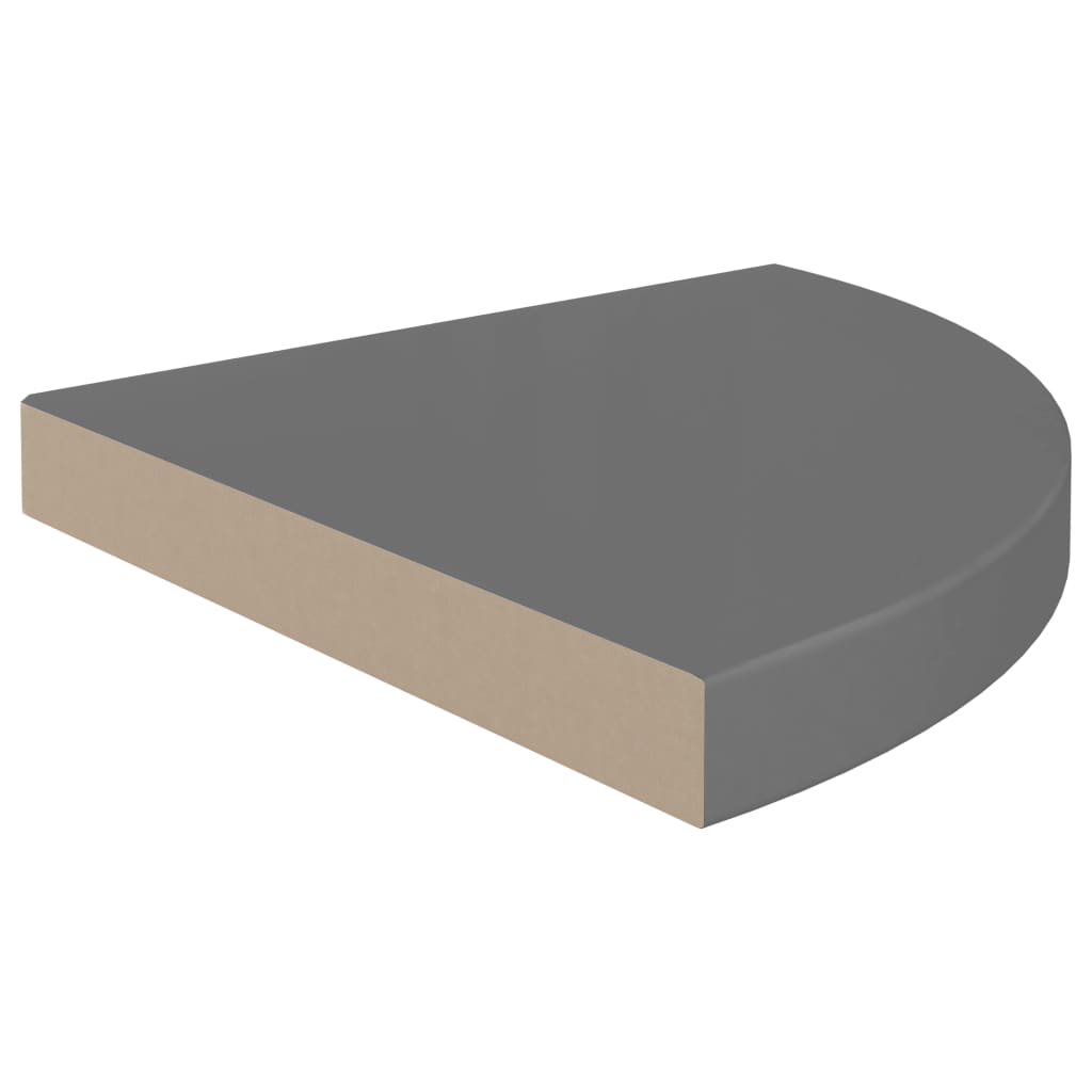 vidaXL Rafturi colț perete, 2 buc., gri extralucios, 35x35x3,8 cm, MDF vidaXL Rafturi colț perete, 2 buc., gri extralucios, 35x35x3,8 cm, MDF