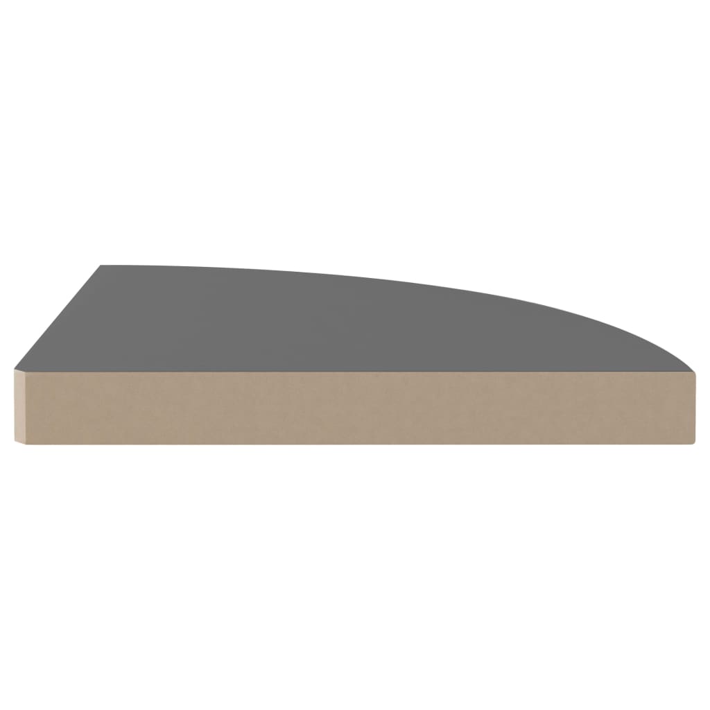 vidaXL Rafturi colț perete, 2 buc., gri extralucios, 35x35x3,8 cm, MDF vidaXL Rafturi colț perete, 2 buc., gri extralucios, 35x35x3,8 cm, MDF