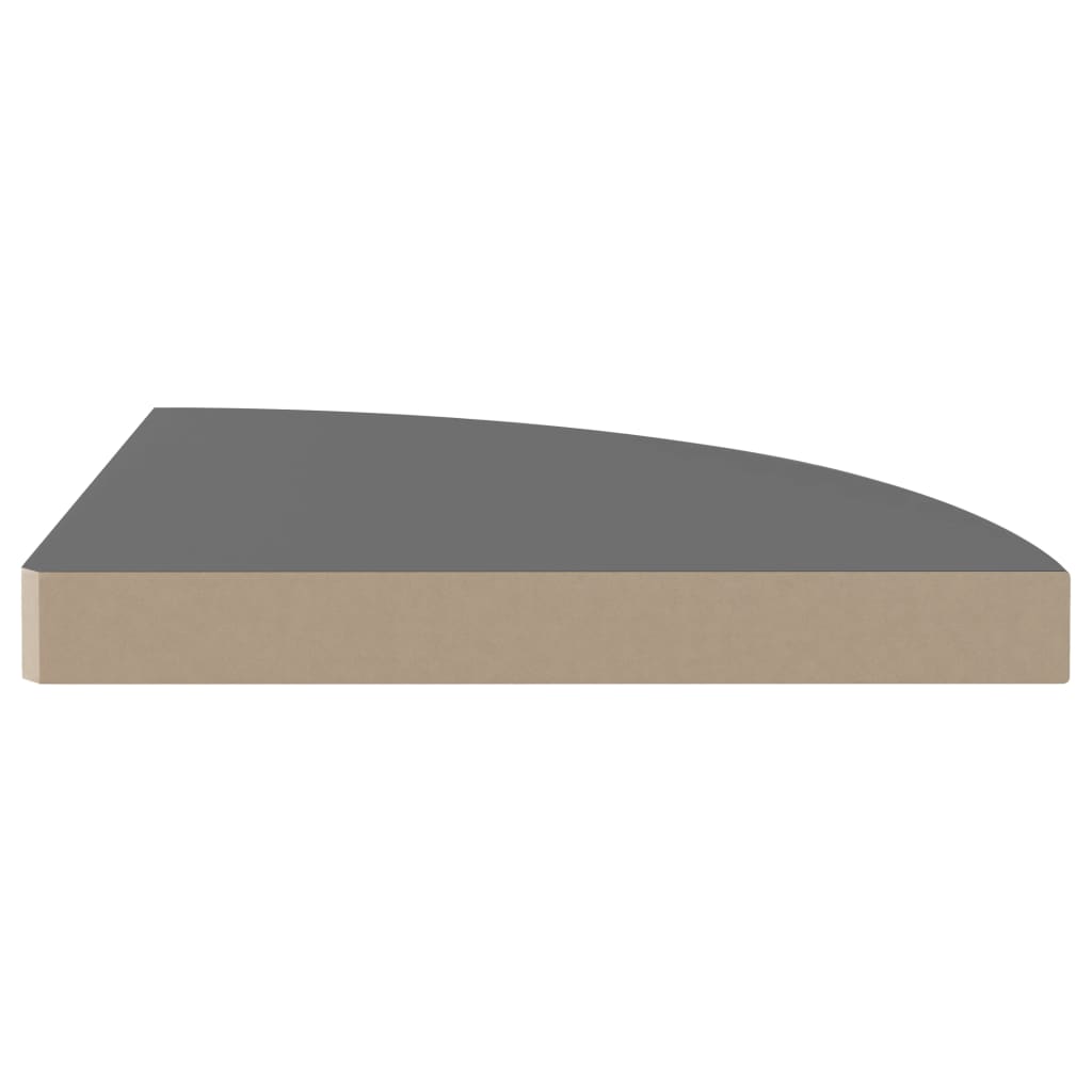 vidaXL Rafturi colț perete, 4 buc., gri extralucios, 35x35x3,8 cm, MDF vidaXL Rafturi colț perete, 4 buc., gri extralucios, 35x35x3,8 cm, MDF