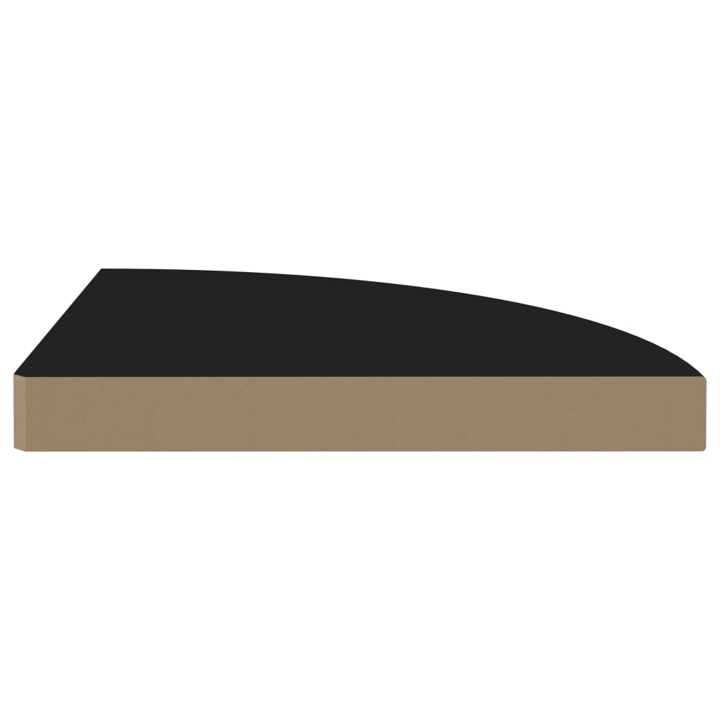vidaXL Rafturi colț de perete, 2 buc., negru, 35x35x3,8 cm, MDF vidaXL Rafturi colț de perete, 2 buc., negru, 35x35x3,8 cm, MDF