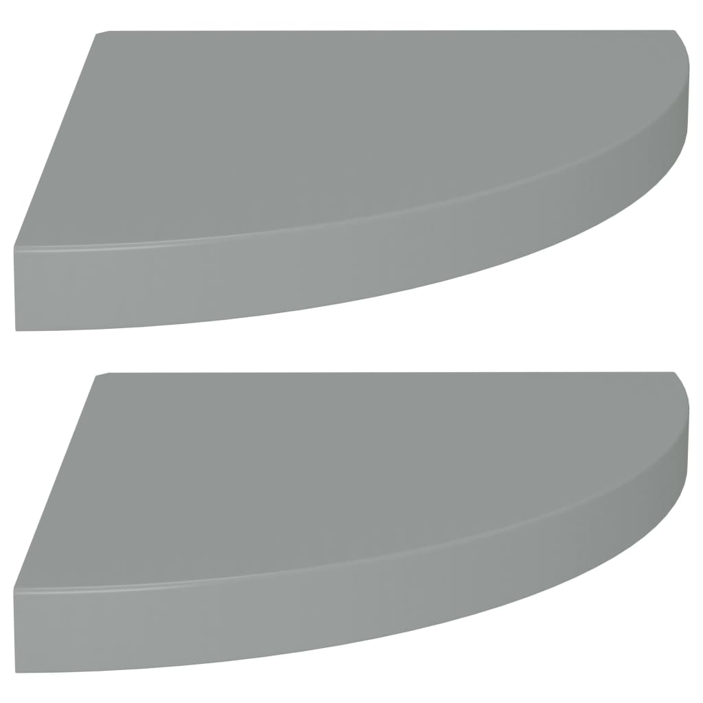 vidaXL Rafturi colț de perete, 2 buc., gri, 35x35x3,8 cm, MDF vidaXL Rafturi colț de perete, 2 buc., gri, 35x35x3,8 cm, MDF