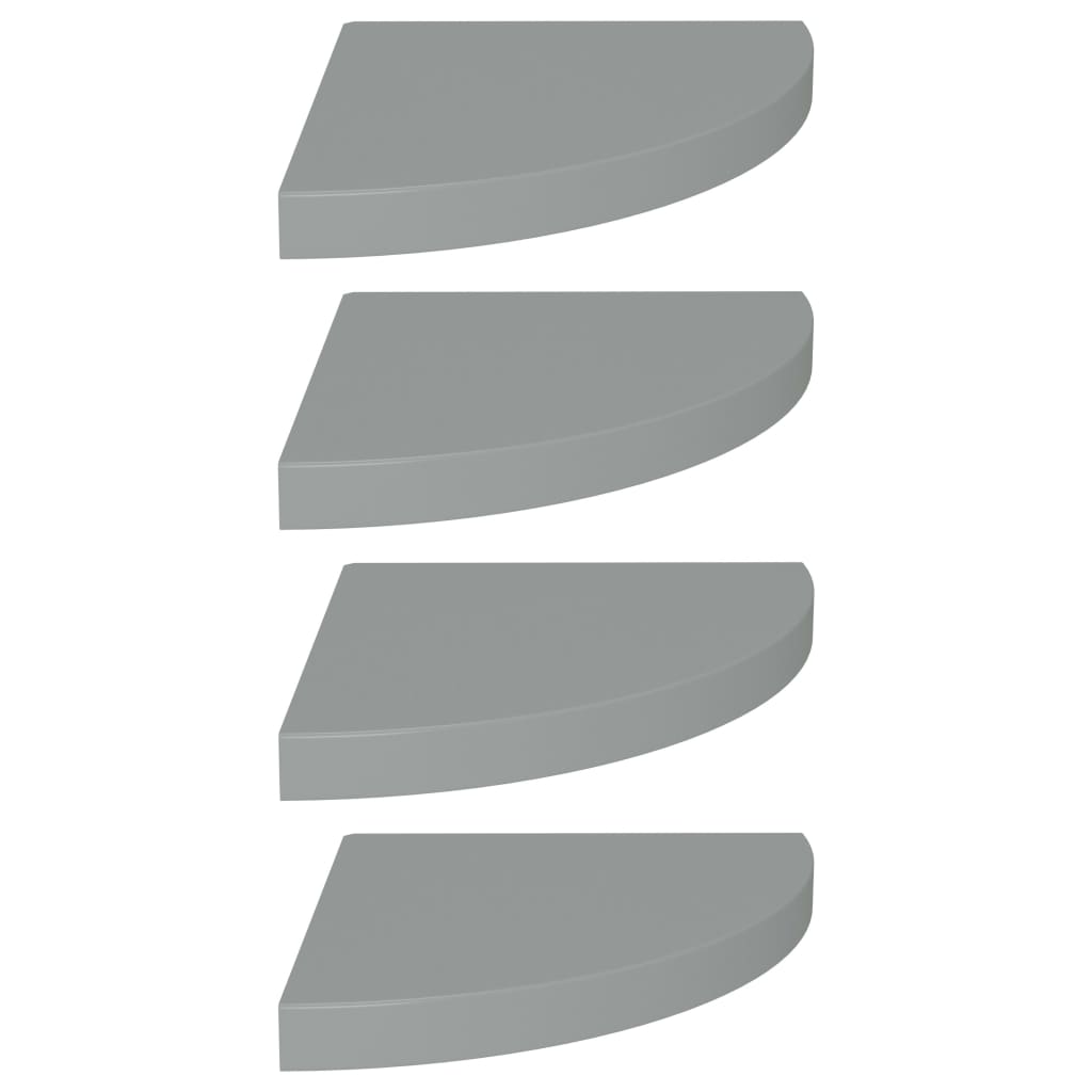 vidaXL Rafturi colțar de perete, 4 buc., gri, 35 x 35 x 3,8 cm, MDF vidaXL Rafturi colțar de perete, 4 buc., gri, 35 x 35 x 3,8 cm, MDF