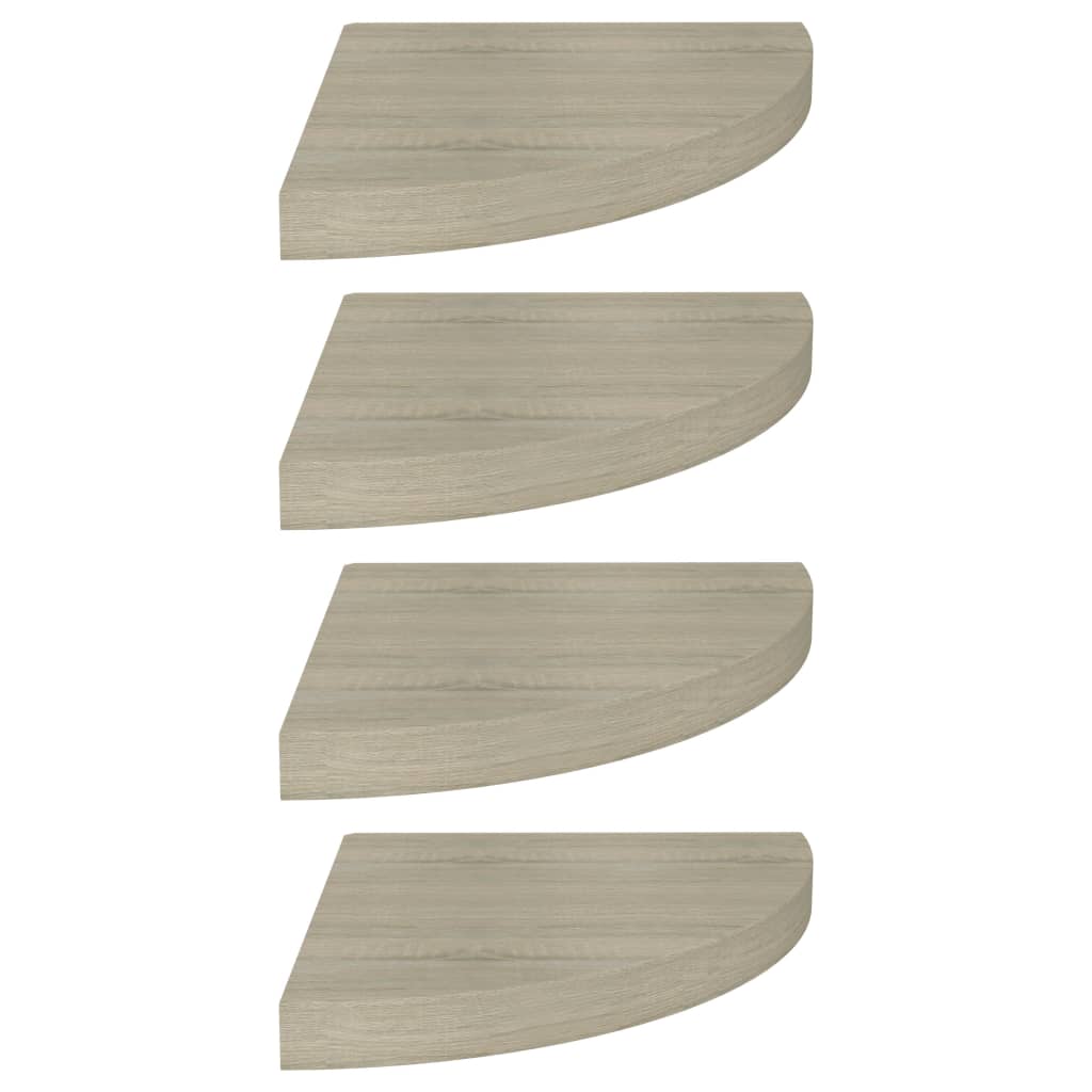 vidaXL Rafturi colț suspendate, 4 buc., stejar, 35x35x3,8 cm, MDF vidaXL Rafturi colț suspendate, 4 buc., stejar, 35x35x3,8 cm, MDF