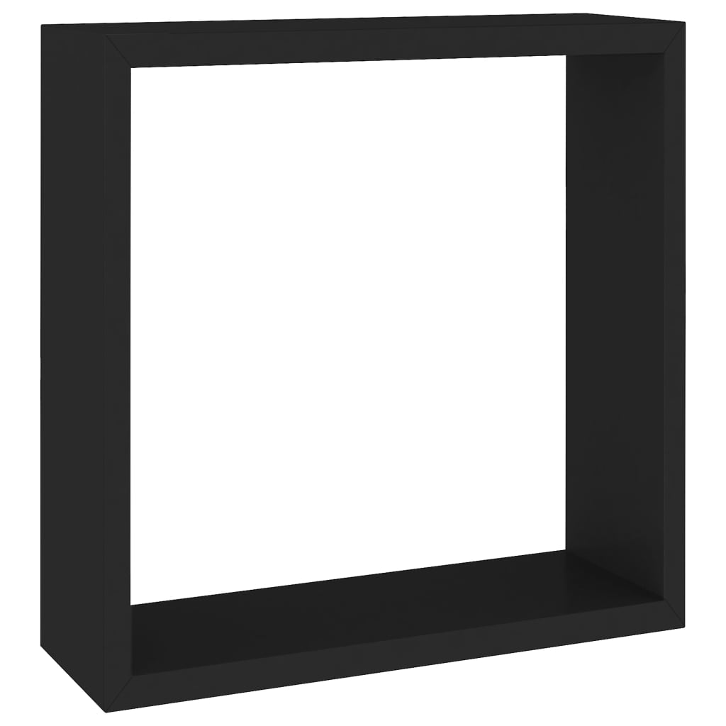 vidaXL Rafturi cub de perete, 3 buc., negru, MDF vidaXL Rafturi cub de perete, 3 buc., negru, MDF