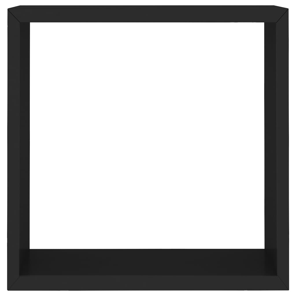 vidaXL Rafturi cub de perete, 3 buc., negru, MDF vidaXL Rafturi cub de perete, 3 buc., negru, MDF