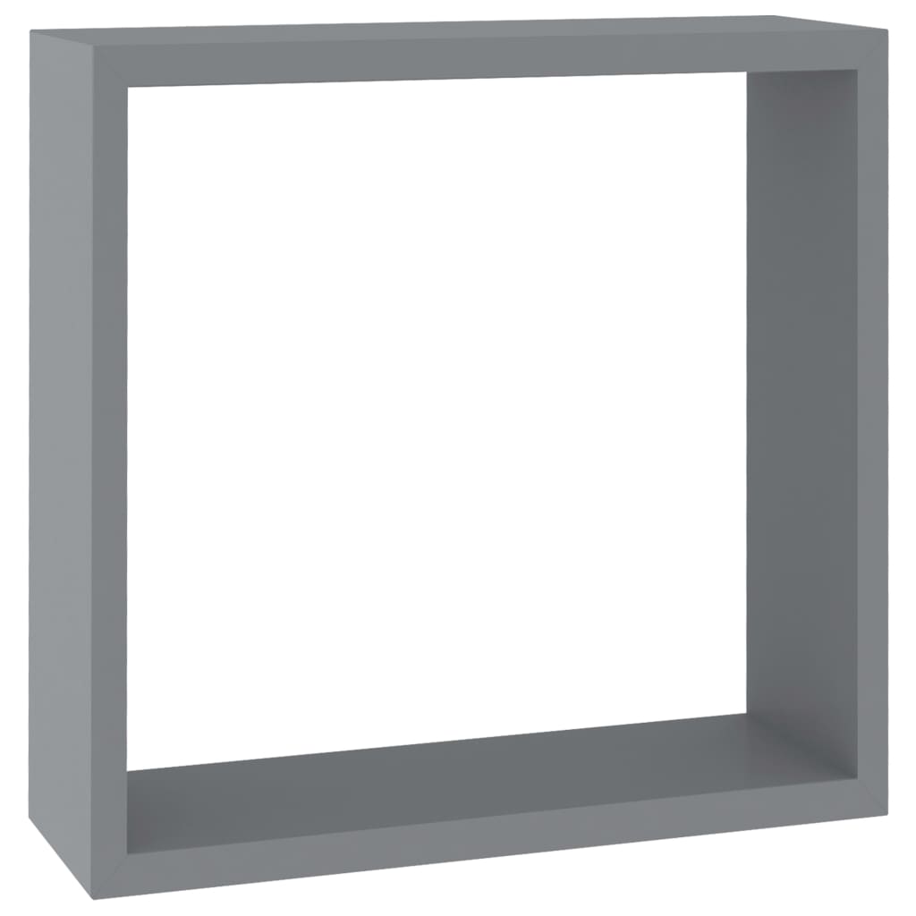 vidaXL Rafturi cub de perete, 3 buc., gri, MDF vidaXL Rafturi cub de perete, 3 buc., gri, MDF