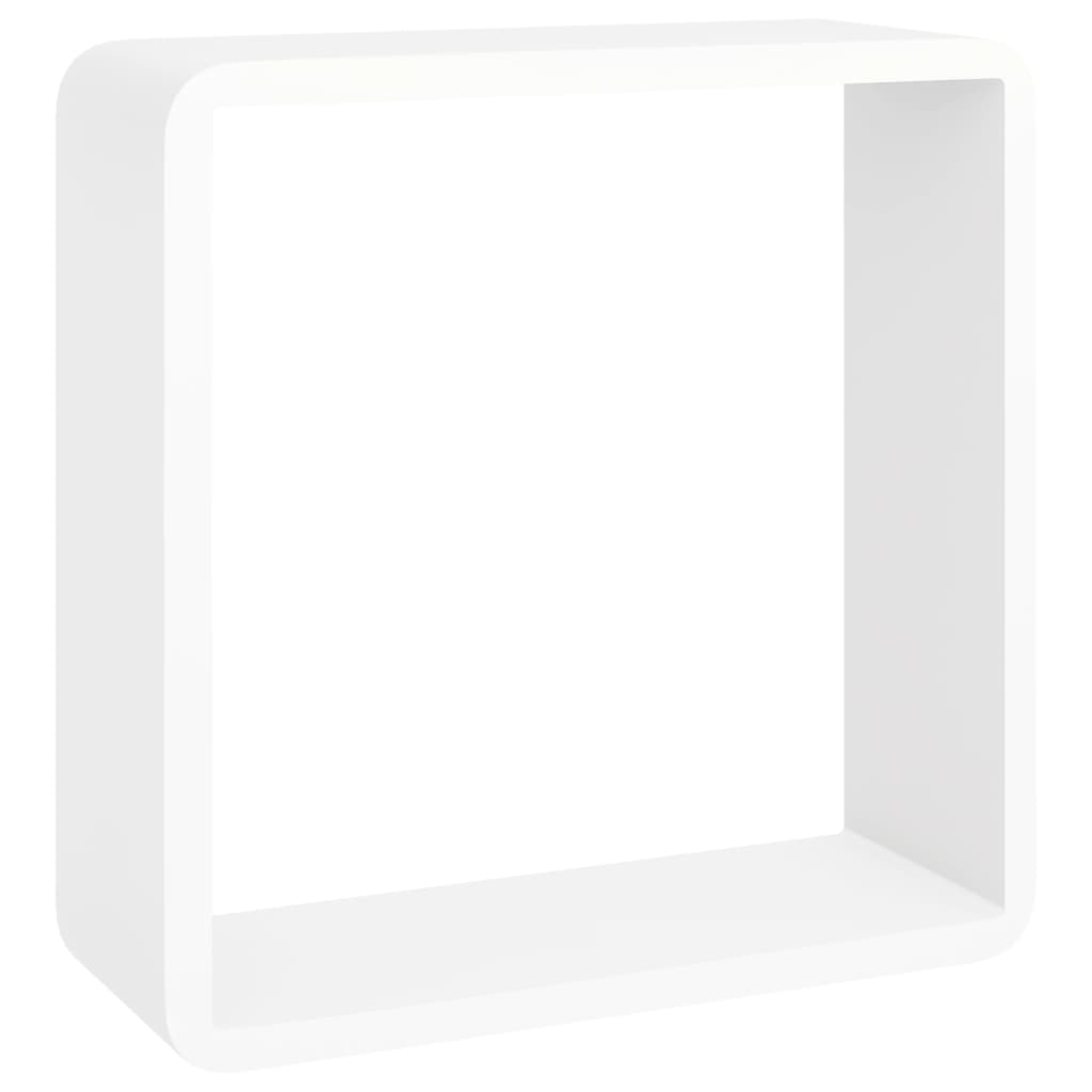 vidaXL Rafturi de perete cub, 3 buc., alb, MDF vidaXL Rafturi de perete cub, 3 buc., alb, MDF
