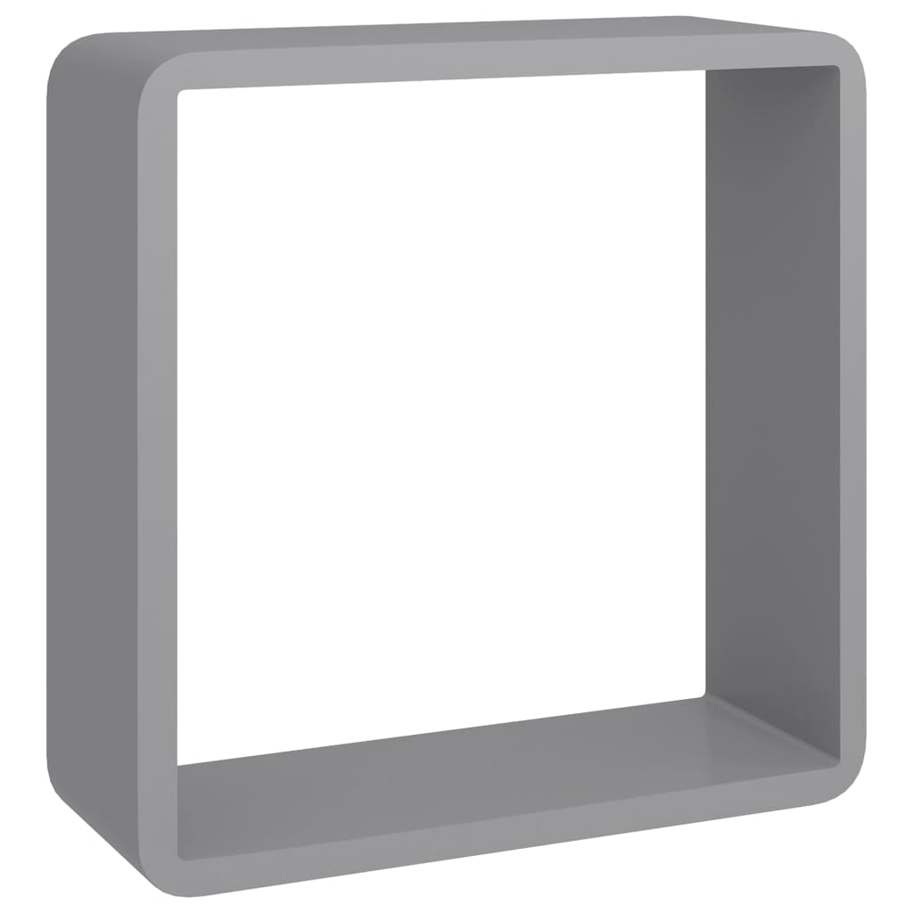 vidaXL Rafturi cub de perete, 3 buc., gri, MDF vidaXL Rafturi cub de perete, 3 buc., gri, MDF