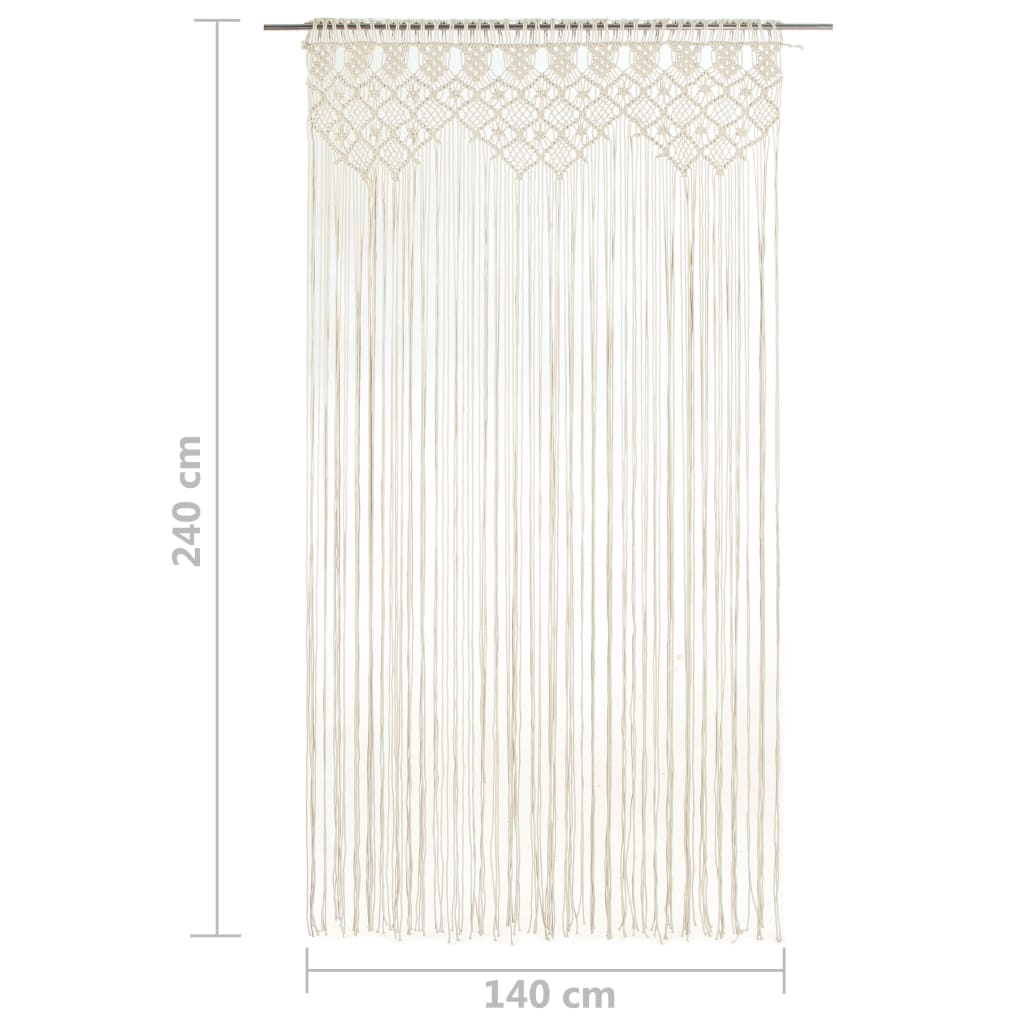 vidaXL Perdea macrame, 140 x 240 cm, bumbac vidaXL Perdea macrame, 140 x 240 cm, bumbac