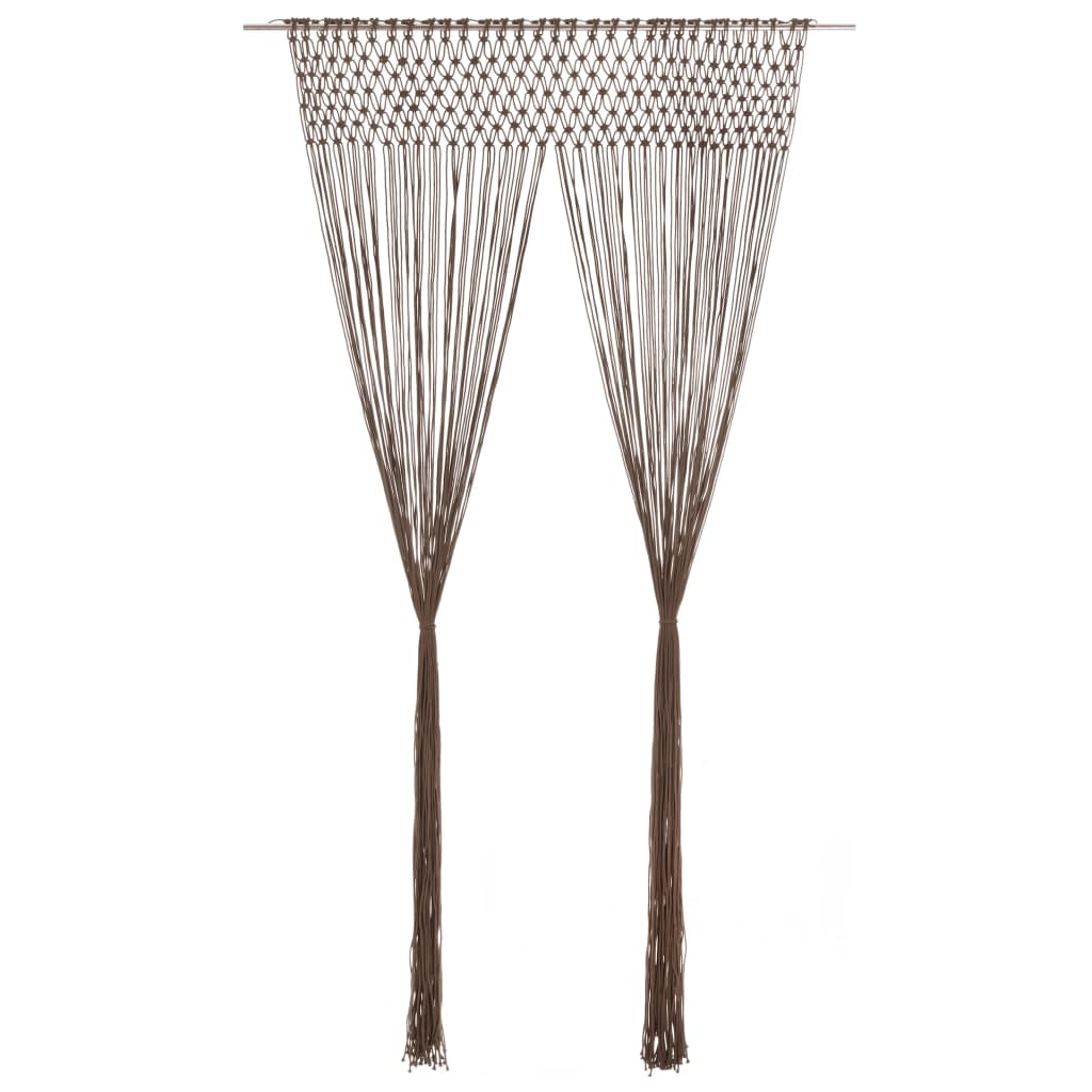 vidaXL Perdea macrame, gri taupe,140 x 240 cm, bumbac vidaXL Perdea macrame, gri taupe,140 x 240 cm, bumbac