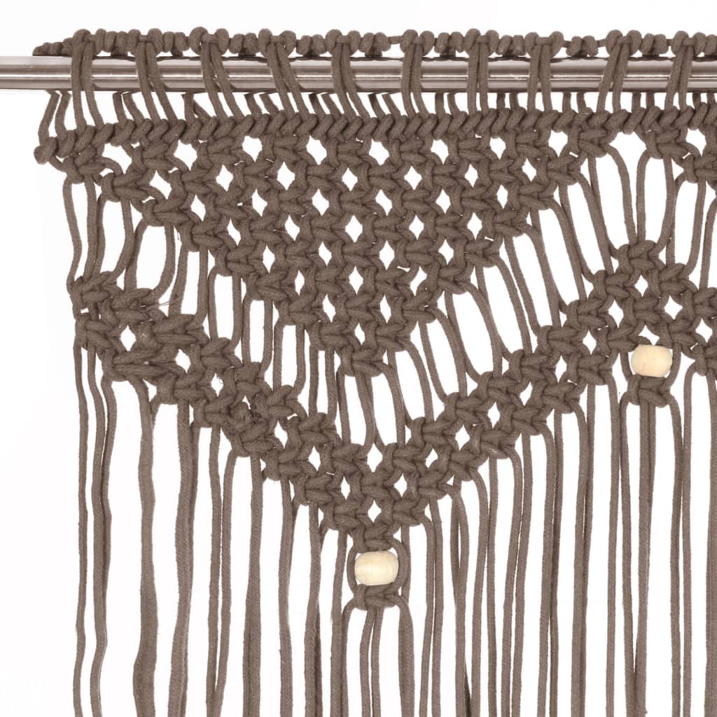 vidaXL Perdea macrame, gri taupe,140 x 240 cm, bumbac vidaXL Perdea macrame, gri taupe,140 x 240 cm, bumbac