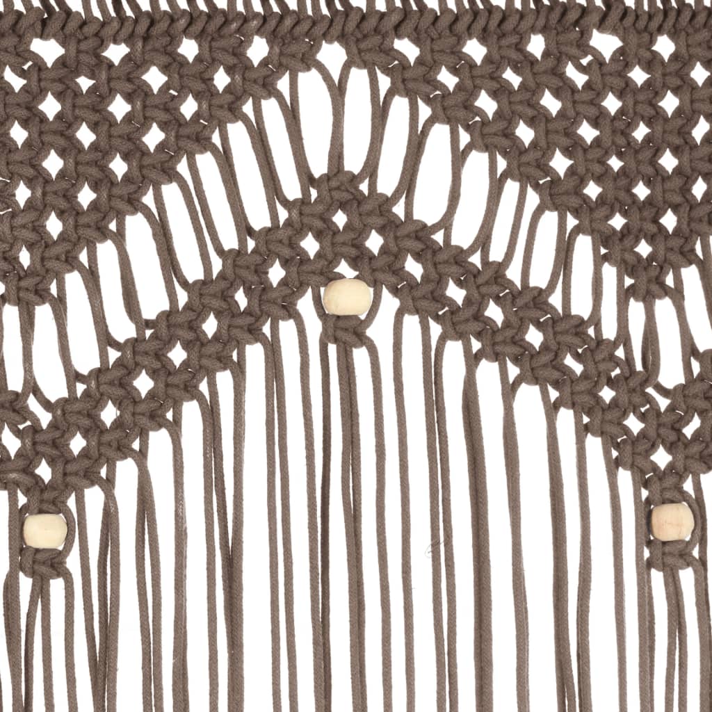 vidaXL Perdea macrame, gri taupe,140 x 240 cm, bumbac vidaXL Perdea macrame, gri taupe,140 x 240 cm, bumbac