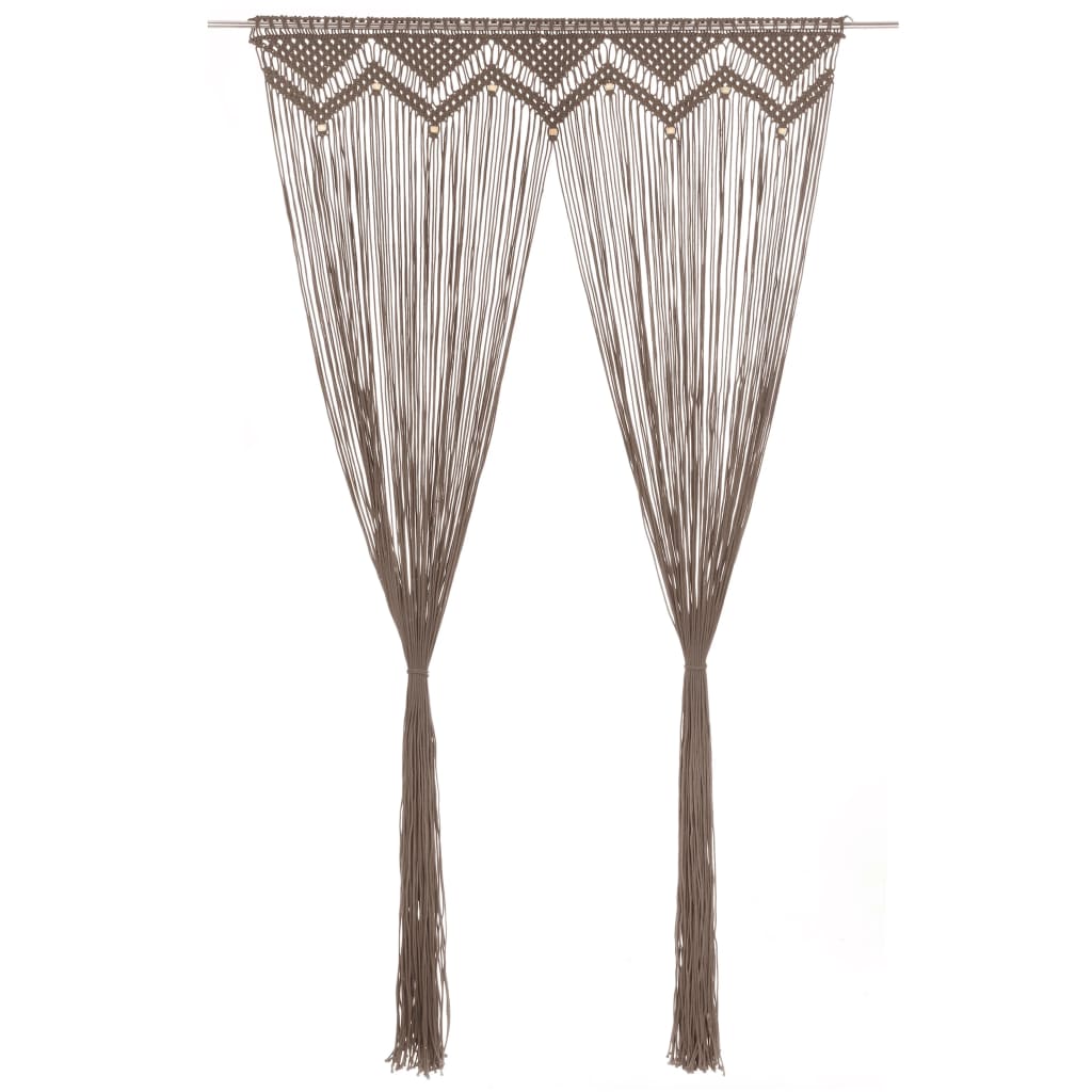 vidaXL Perdea macrame, gri taupe,140 x 240 cm, bumbac vidaXL Perdea macrame, gri taupe,140 x 240 cm, bumbac