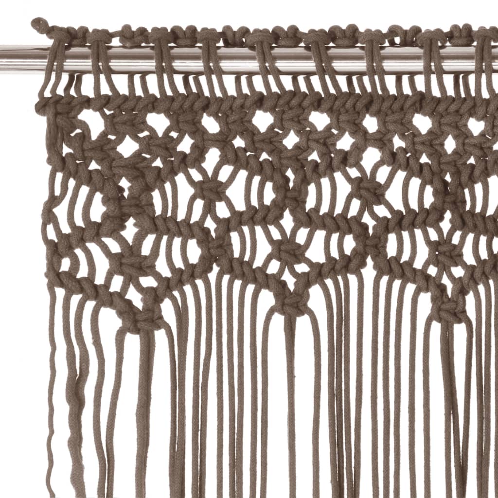 vidaXL Perdea macrame, gri taupe,140 x 240 cm, bumbac vidaXL Perdea macrame, gri taupe,140 x 240 cm, bumbac