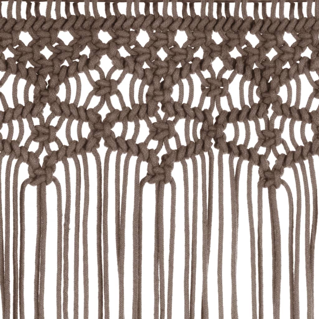vidaXL Perdea macrame, gri taupe,140 x 240 cm, bumbac vidaXL Perdea macrame, gri taupe,140 x 240 cm, bumbac