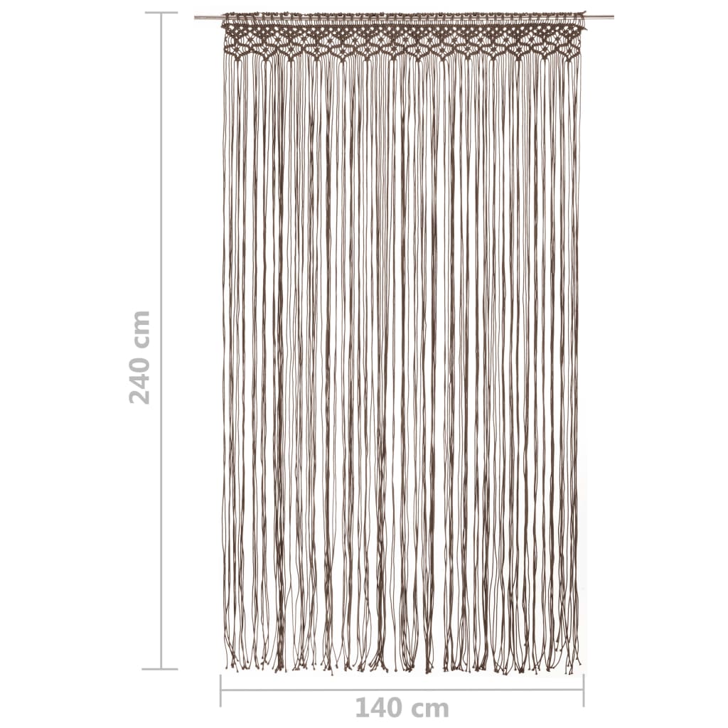 vidaXL Perdea macrame, gri taupe,140 x 240 cm, bumbac vidaXL Perdea macrame, gri taupe,140 x 240 cm, bumbac