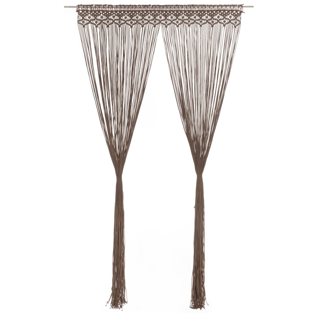 vidaXL Perdea macrame, gri taupe,140 x 240 cm, bumbac vidaXL Perdea macrame, gri taupe,140 x 240 cm, bumbac